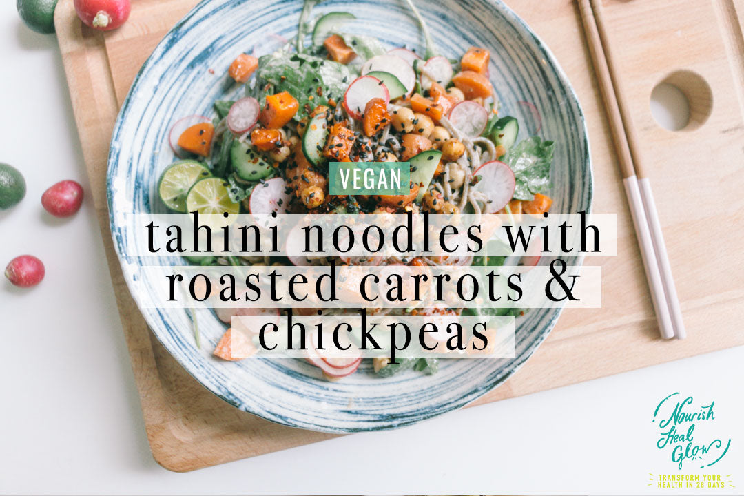 Transform Your Everyday Lunch With These Creamy Tahini Noodles With Roasted Carrots & Chickpeas